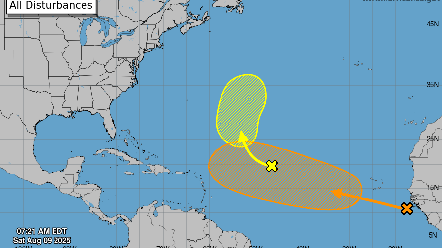 Forecasters eyeing tropical disturbance emerging in eastern Atlantic